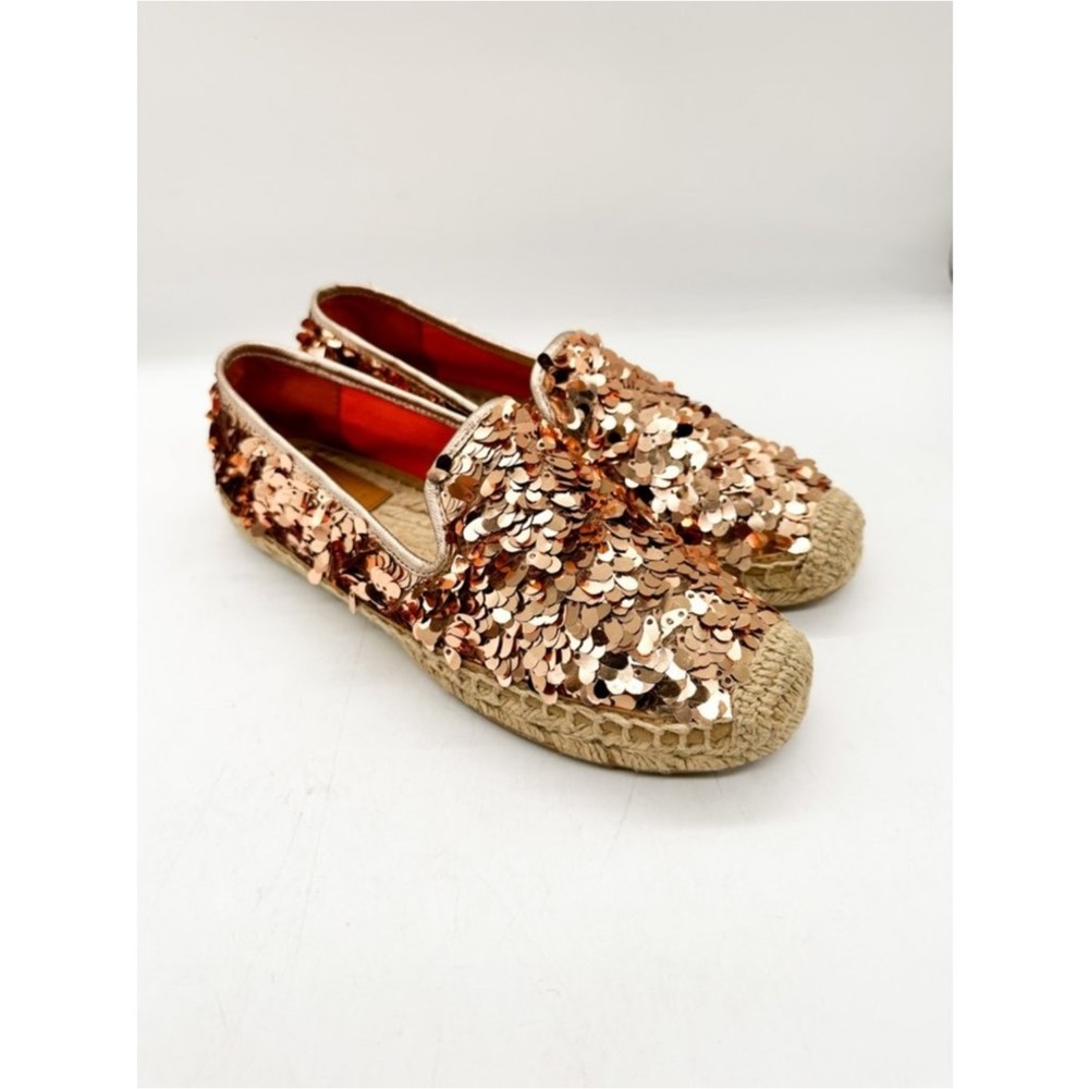 ISO LOOKING FOR Tory Burch Mischa Sequined Espadrille In Sand Summer SIZE 8